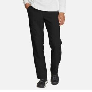 NEW Eddie Bauer Mens 36x32 Rainier Tech Pants Black Nylon-Spandex Stretch